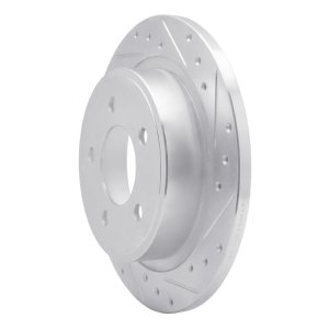 Chrysler Pacifica Brake Rotor (1) - Rear Right - R1 Concepts - Drilled & Slotted - Silver - `04-`08